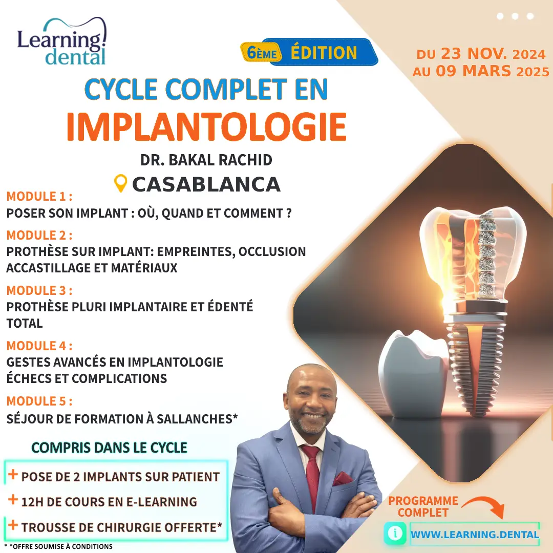 Cycle de formation complet en implantologie